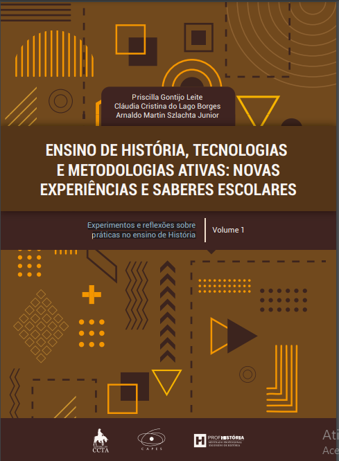 formas geométricas distribuídas de maneira aleatória, título do texto no centro da página.