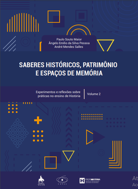 formas geométricas aleatórias ao fundo, título no centro.