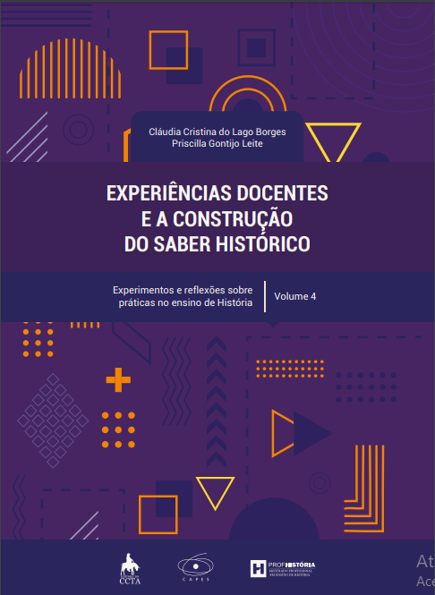 formas geométricas aleatórias no fundo e o título ao centro.